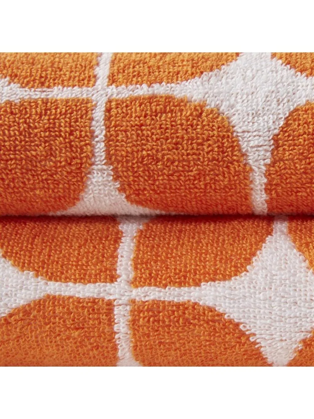 Cozy Cotton Bath Towel Set, 6-Piece Jacquard Design, Vibrant Orange Color